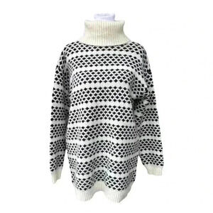 Ann Taylor Geo Striped Tunic Turtleneck Sweater Size Small